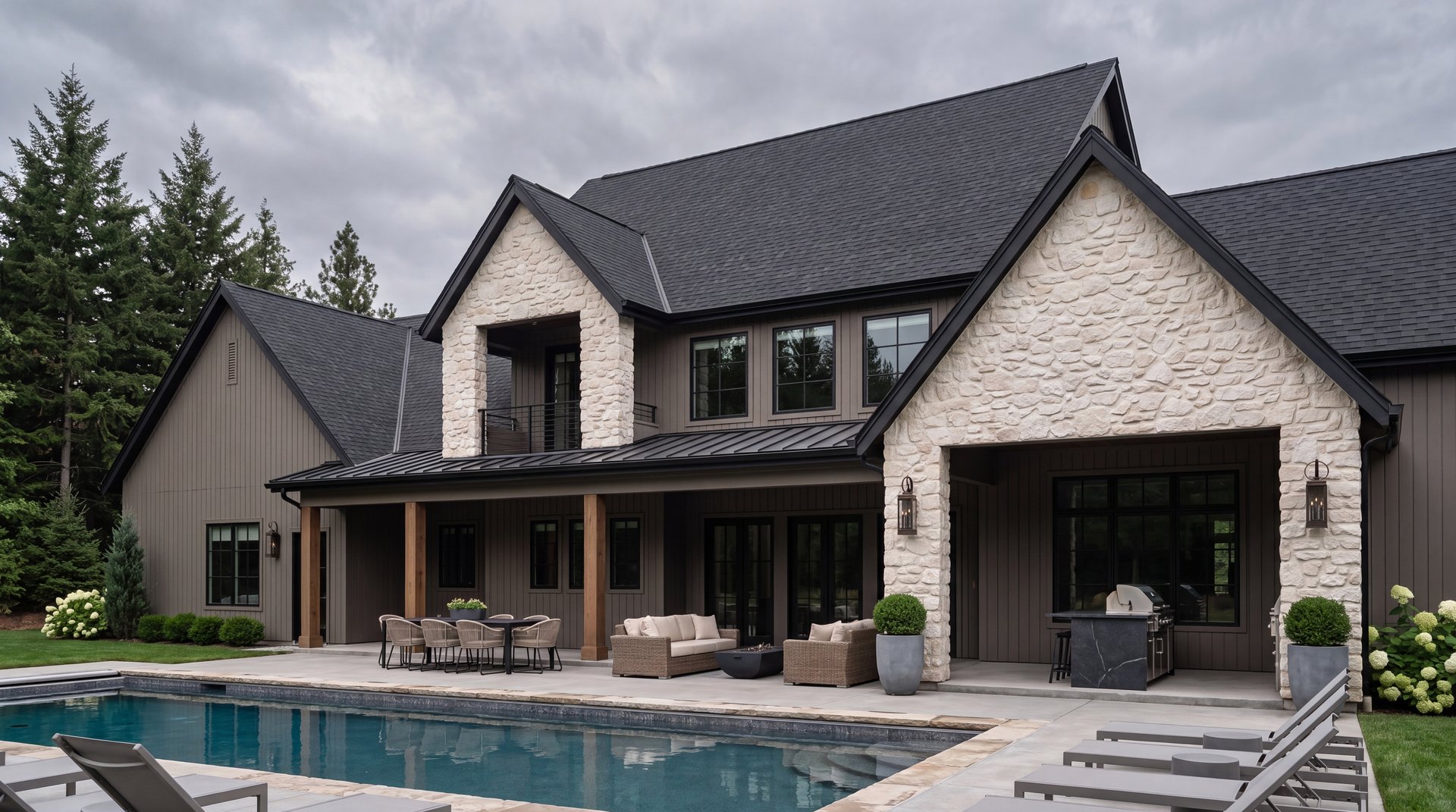 The straight-on backyard of the Lot 1 home